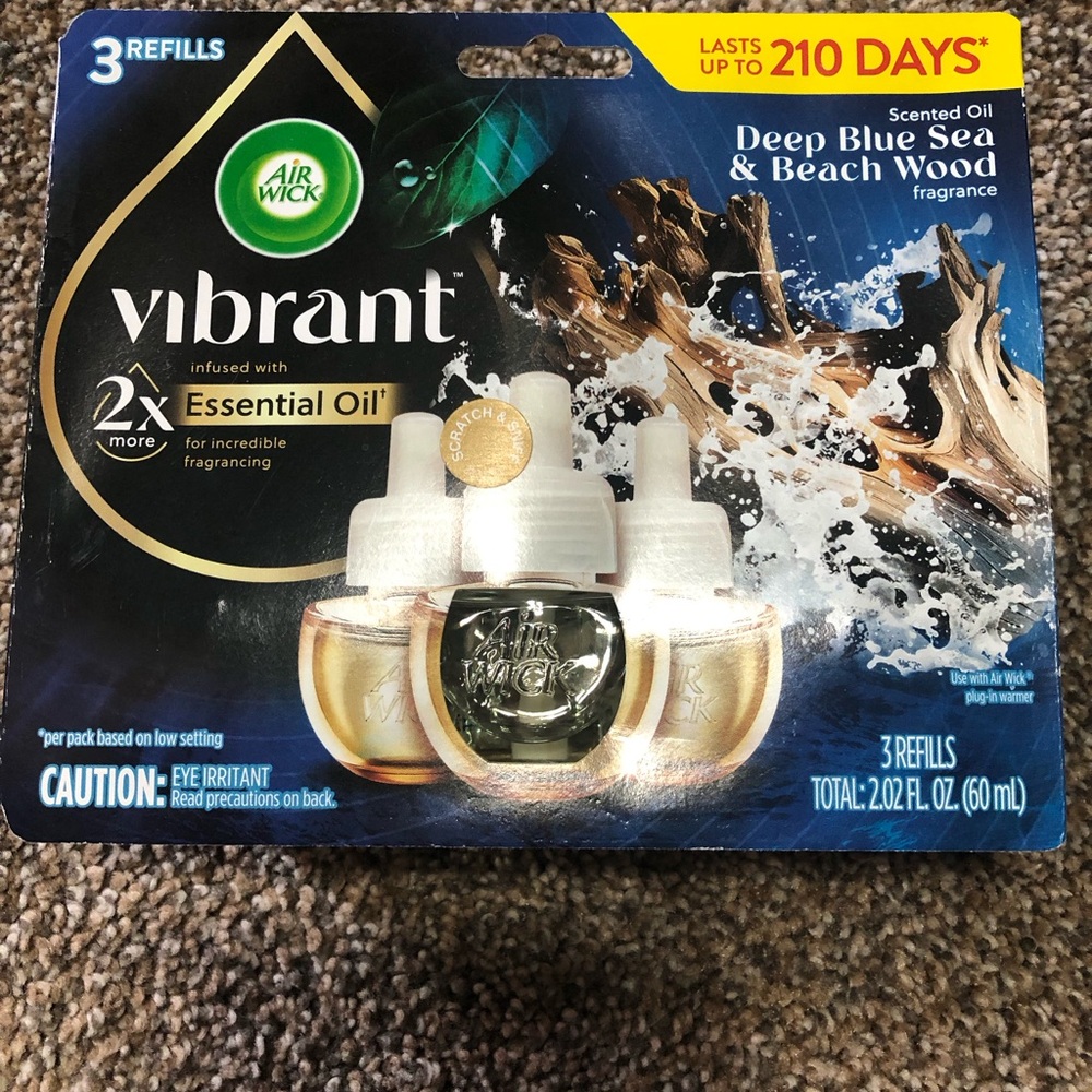 Air Wick Vibrant Deep Blue Sea & Beach Wood Scented Oil Refills - Blue/Gold